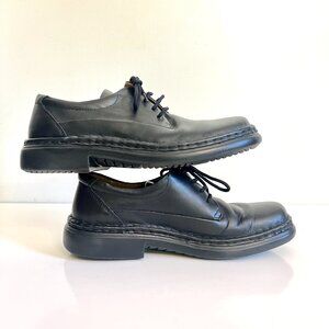 Men’s Josef Seibel Lace-up Black Leather Shoes Size US 8.5-9/ EU 42 Square Toe